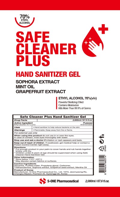 8 Safe Cleaner Hand Sanitizer Gel 2000ml Label